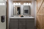 Double sink vanity in Master Bathroom